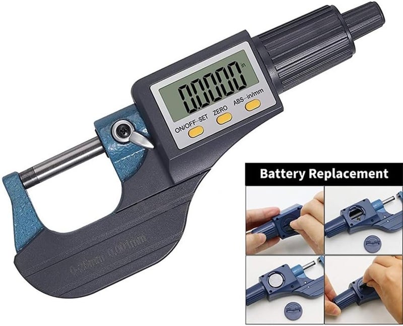 Sclwlkeyxgs Digital Electronic Outside Micromete, Digital Micrometer 0-1"/25MM Measuring Range, Professional Inch/Metric Measuring Tools (S) - Image 5